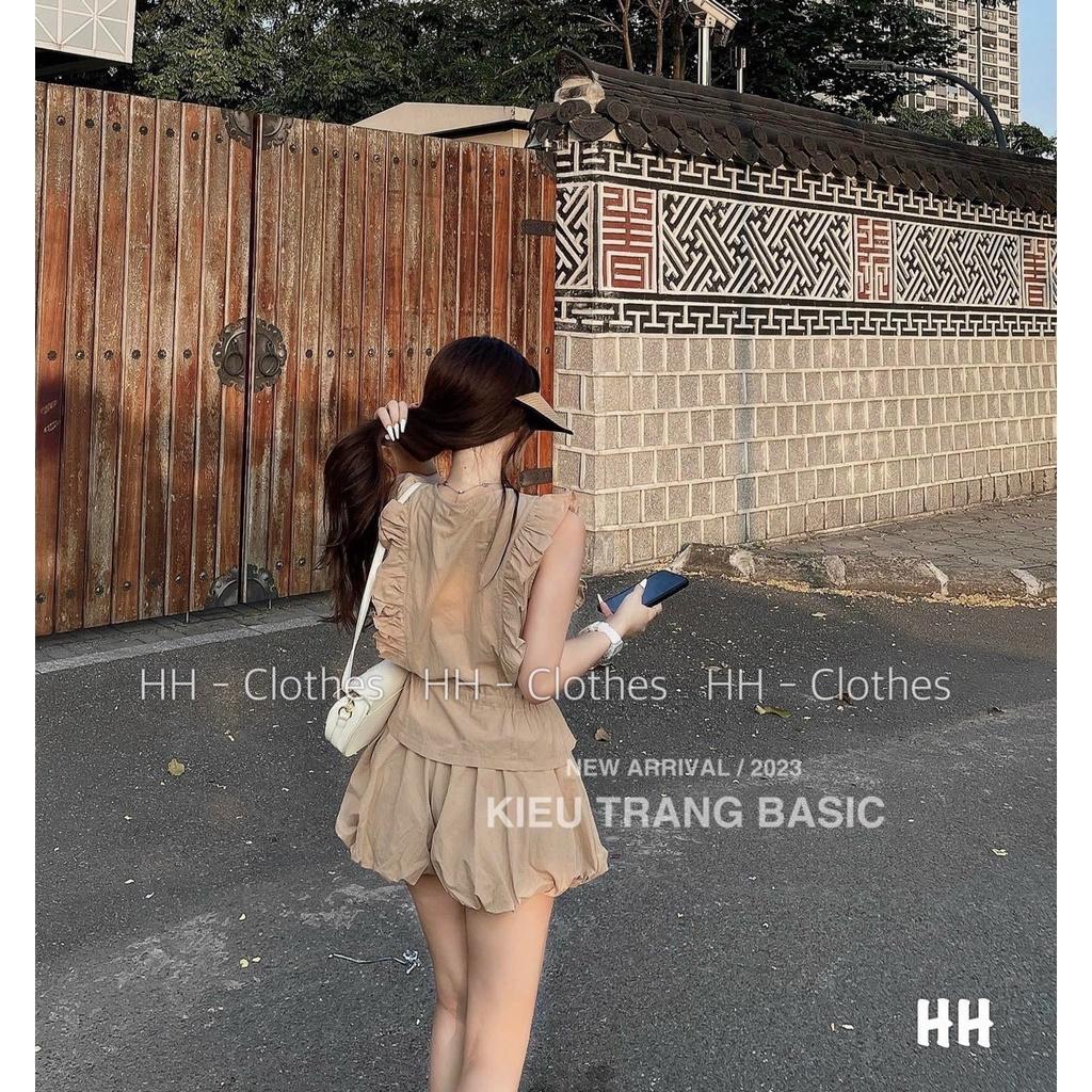 SET BỘ ĐI CHƠI, SET 2 MÓN ÁO THÔ VIỀN BÈO PHỐI QUẦN BÍ CỰC XINH IU