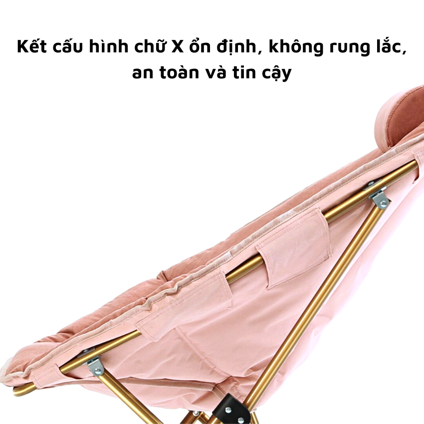 Ghế Sofa Lười Tựa Lưng Gấp Gọn, Ghế Thư Giãn KHUNG THÉP Chịu Lực Tốt Có Gối Tựa Đầu Thoải Mái  ( có ảnh thật sản phẩm )