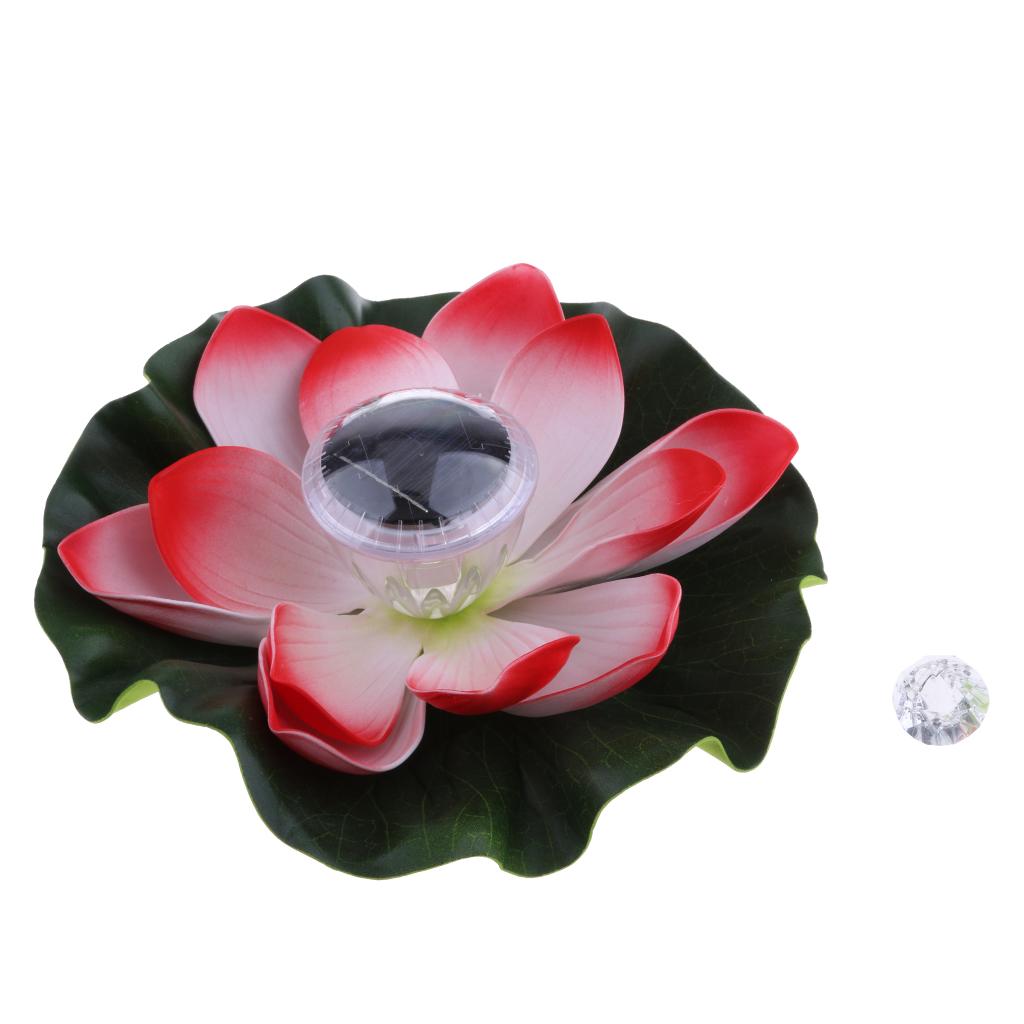 Solar Landscape Lights Floating Lotus Lamp LED Pool Courtyard Garden Lights