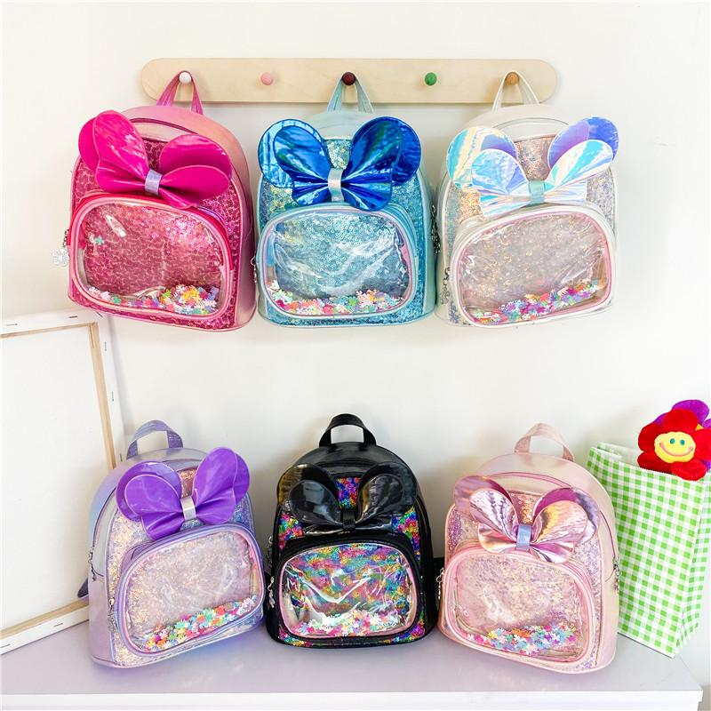 2-6Y Nơ Thiết Kế PU Trẻ Em Ba Lô Mẫu Giáo Schoolbag Hoạt Hình Trẻ Em Ba Lô Trẻ Em Học Túi Dễ Thương Bé Gái Lưng
