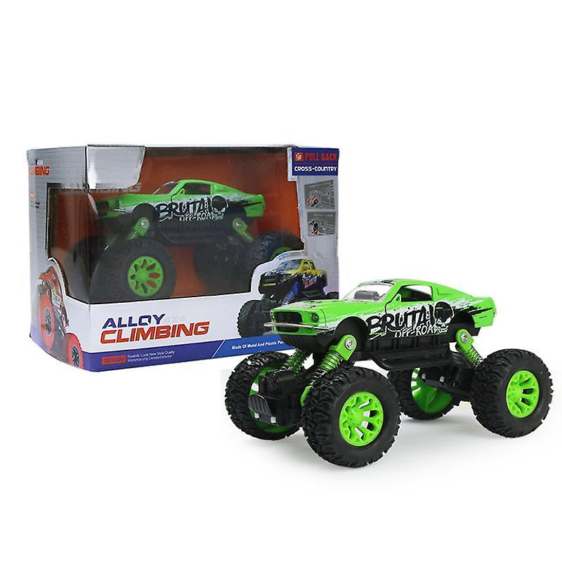 Trẻ em #39; s hợp kim off-road xe, phim hoạt hình xe mô hình đồ chơi xe leo núi màu xanh lá cây