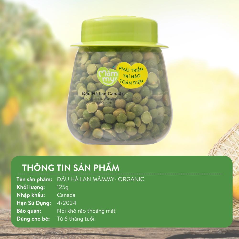 Đậu Hà Lan Hữu Cơ Mămmy Loại 1 - Dẻo sánh mịn cho bé ăn dặm hũ 130g