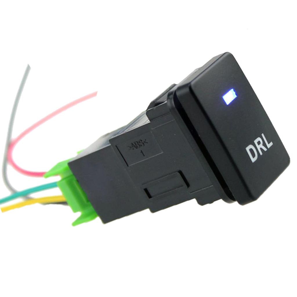 4 Cực Nút Ấn Công Tắc Đèn LED Màu Xanh Dương Với Đèn LED DRL Hoa Văn Cho Xe Toyota Camry