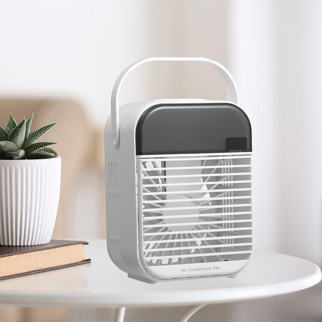 Personal Air Cooler Fan, Portable Air Conditioner, Humidifier Purifier 3 in 1 Evaporative Cooler,Mini AC USB Cooling Desktop Fan for Bedroom, Office