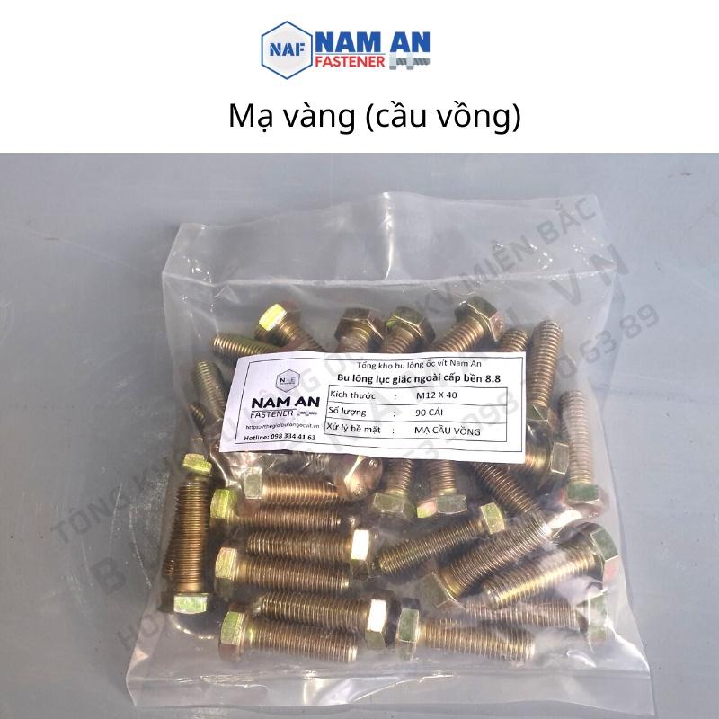 Bulong M8 cấp bền 8.8, bu lông lục giác M8, chiều dài 15, 20, 25, 30, 35, 40, 50, 60, 70mm, bu lông 8.8