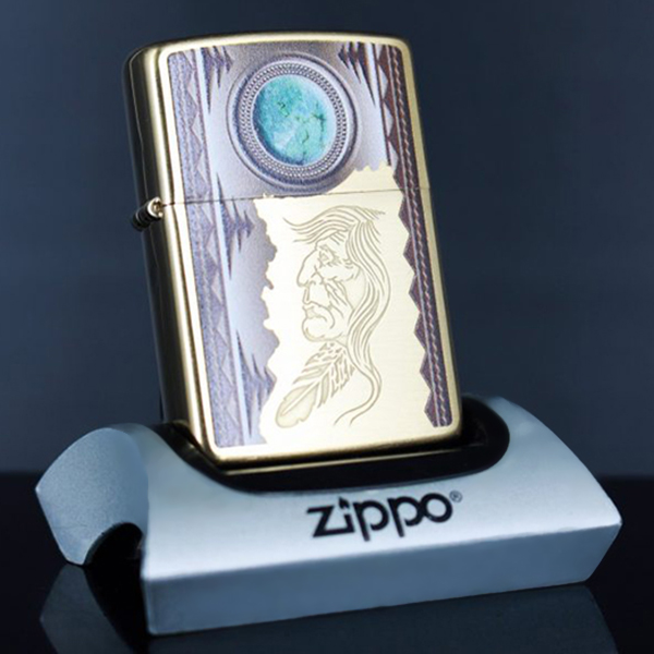 Bật Lửa Zippo 204b Indian &amp; Turquoise