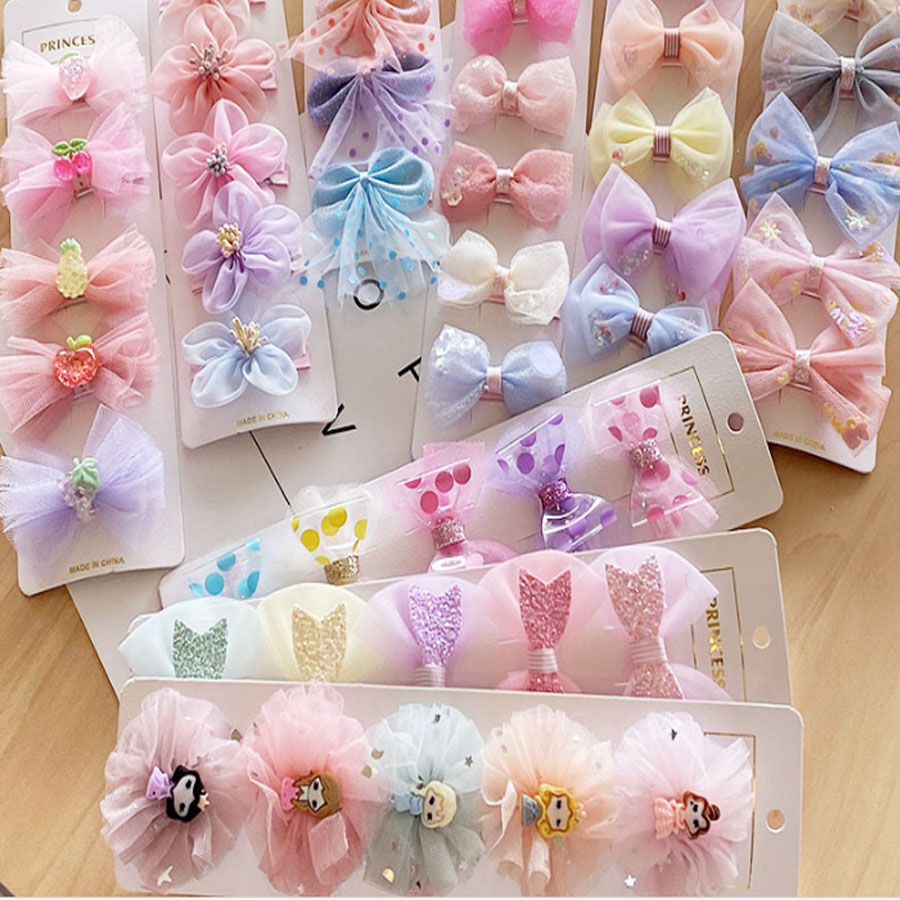 Set 7 kẹp tóc công chúa siêu xinh dễ thương cho bé gái