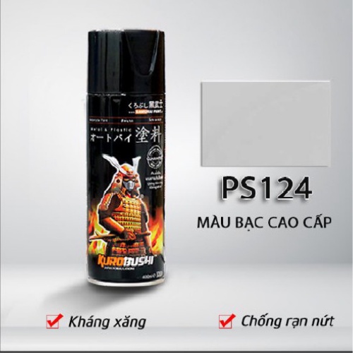 Sơn xịt Samurai Kurobushi - màu bạc cao cấp PS124 (400 ml)