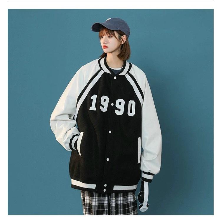 Áo khoác bomber unisex Áo bomber bóng chày ulzzang 1990 Siêu chất