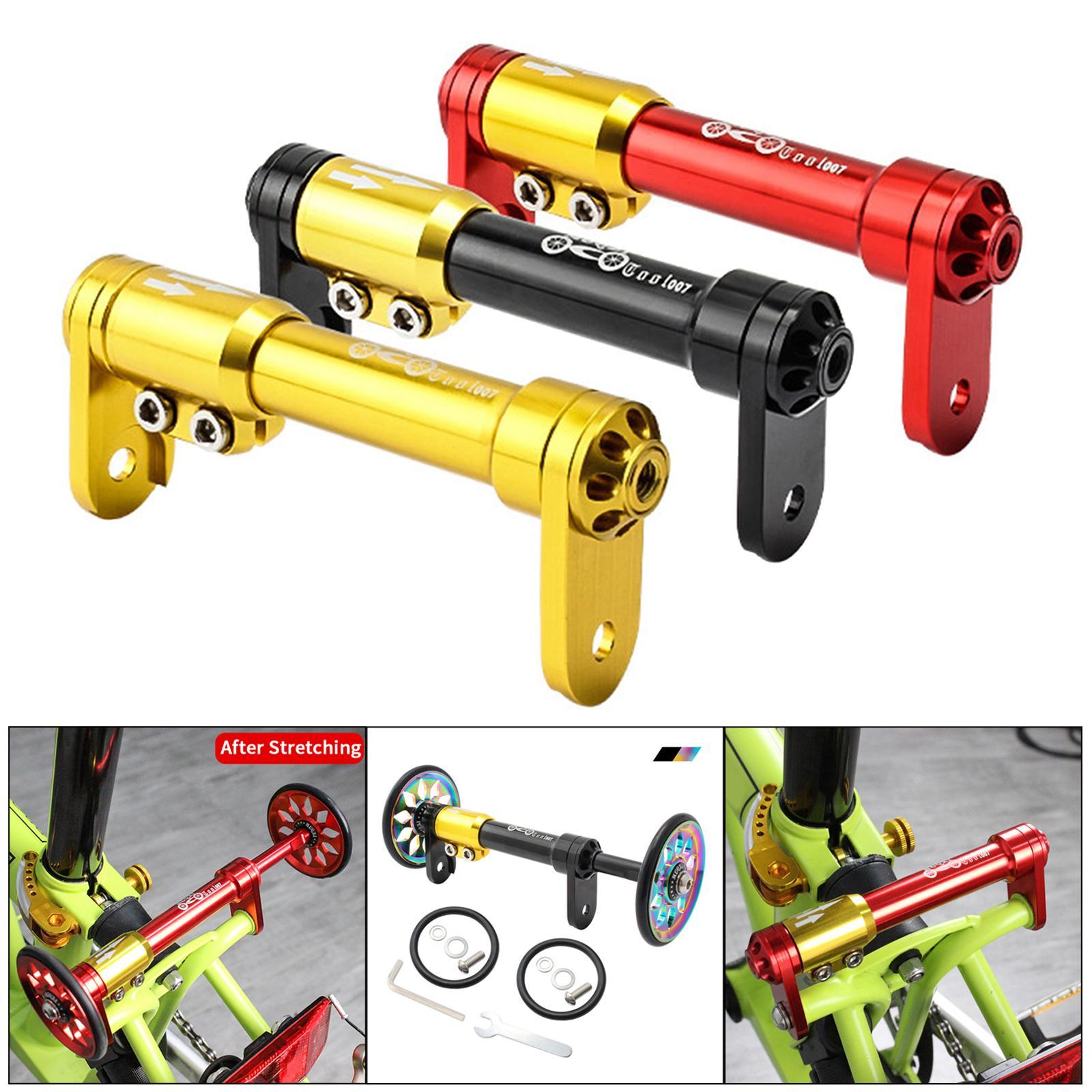 Folding  Wheel Extension Rod Walking Transport Parts Black
