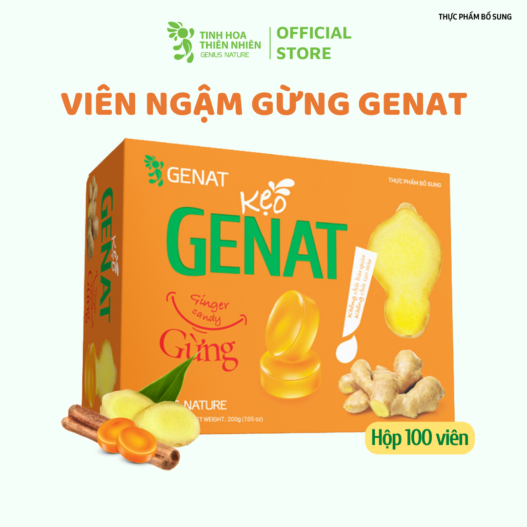 Kẹo Genat Gừng (Hộp 100 viên) - Giao 2H HCM