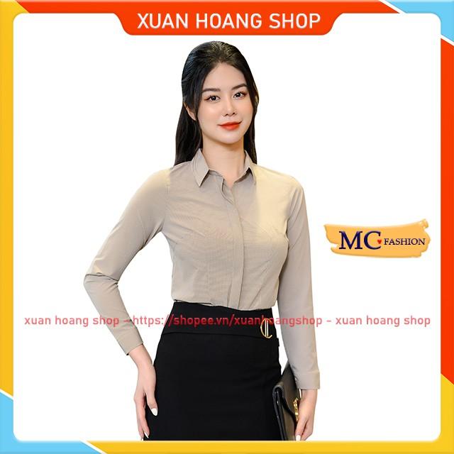 Áo Sơ Mi Nữ Dài Tay Kẻ Sọc Caro Đẹp Dáng Công Sở Mc Fashion, Màu Hồng, Xanh, Nâu Tây, Đỏ, Trắng, Cam A682