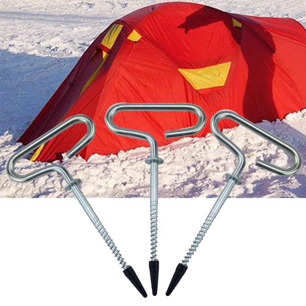 4Pcs/lot Outdoor Camping Tent Threaded Peg Ice Fishing Shelter Stake Nail Tent Fixer Practical Accessory