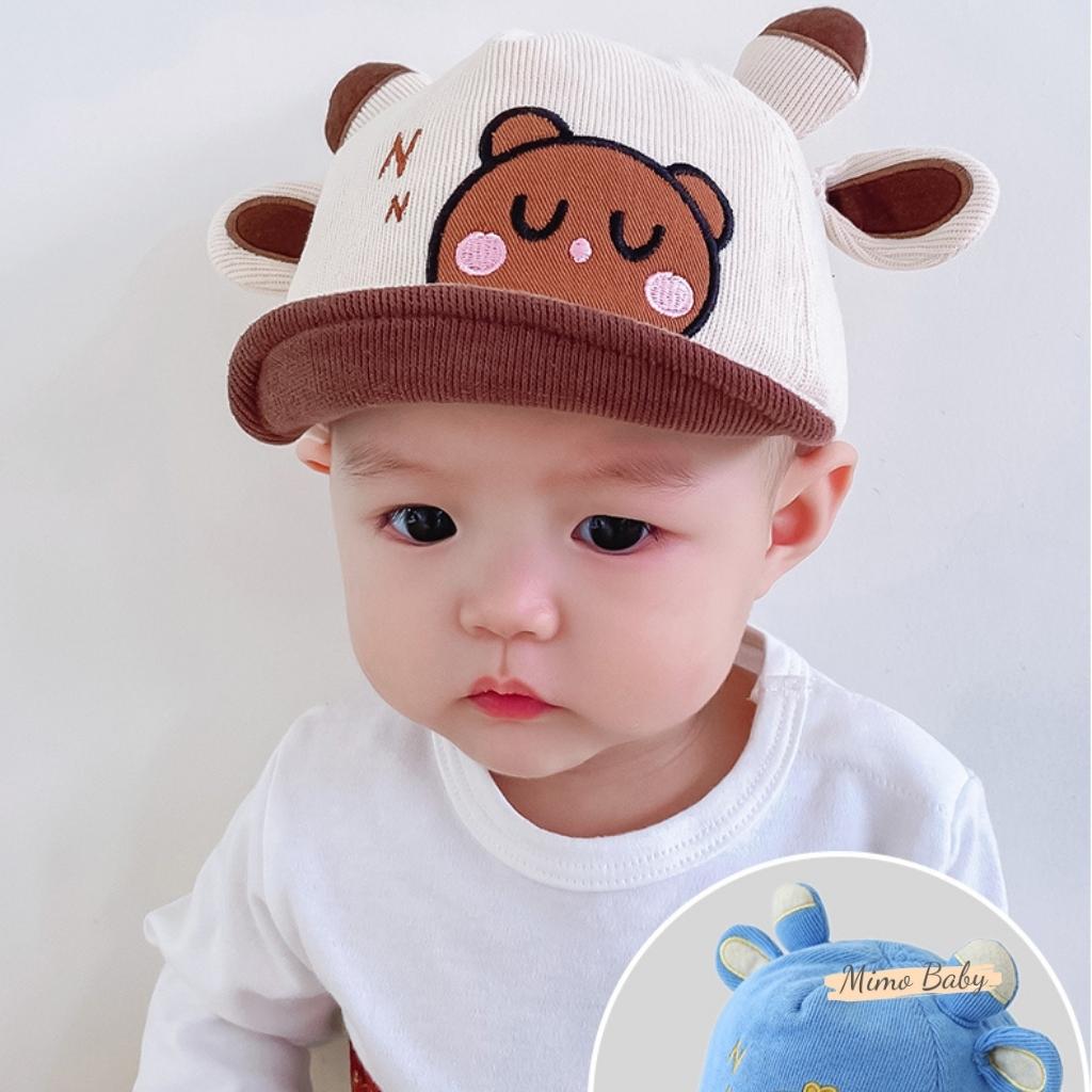 Mũ lưỡi trai mềm tai hươu họa tiết con vật dễ thương cho bé MH127 Mimo Baby