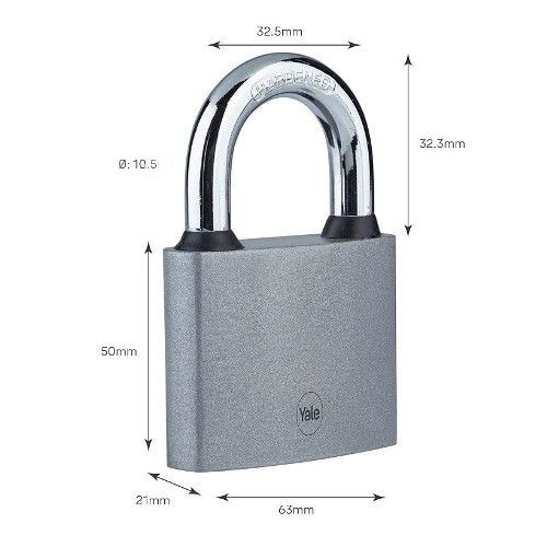 Ổ khoá chống cắt, chống trộm Yale Y111S/60/132/1 màu bạc, size 60. Loại ổ khóa bấm rất tốt cho cửa nhà