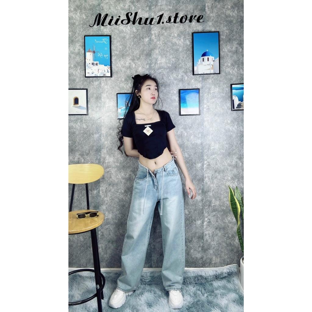 Áo Croptop Tay Ngắn Phong Cách Chất Liệu Cotton Bóp Eo