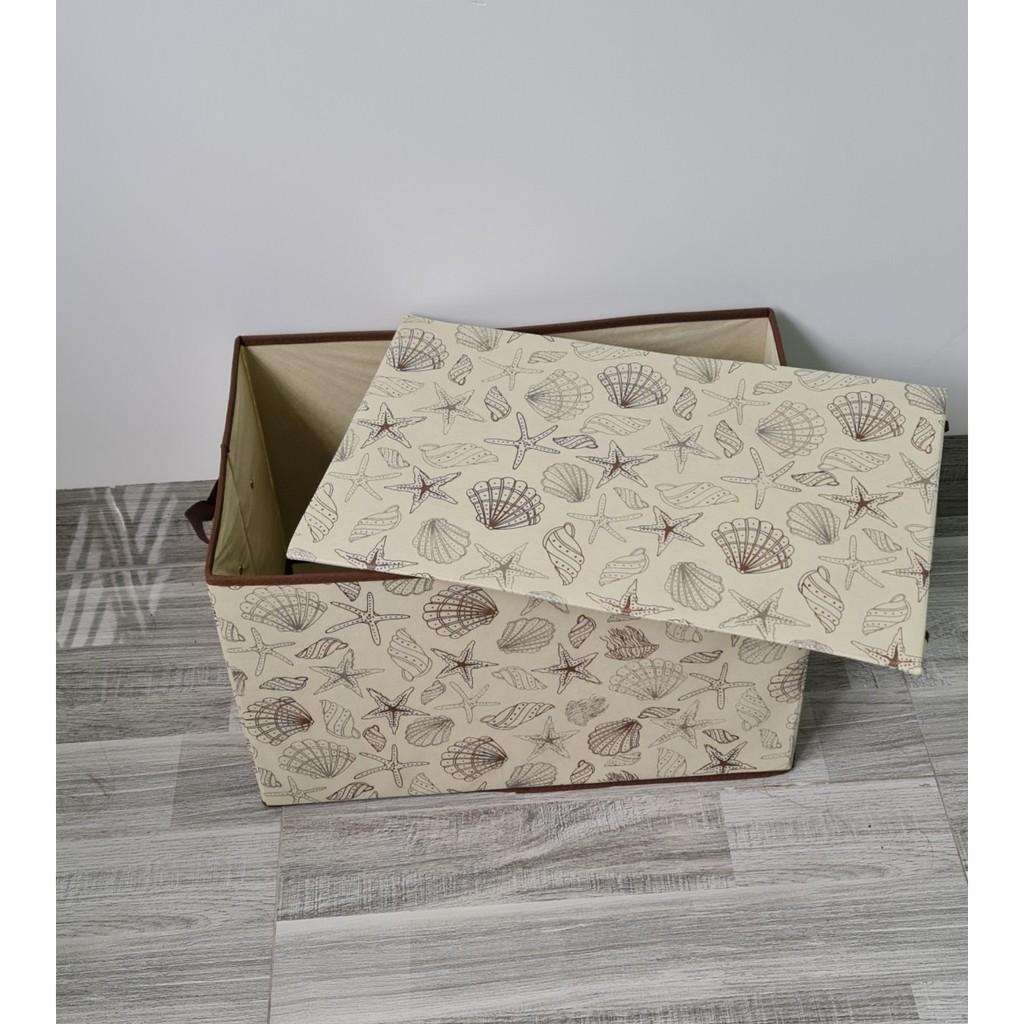 Combo 2 Hộp Vải Size Lớn đựng chăn màn nắp dời ốc sò tiện lơi - MƠI