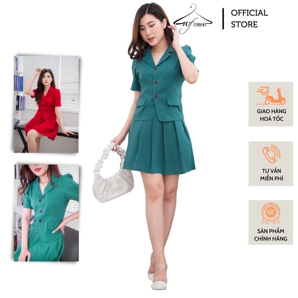 Hình ảnh Set áo vest blazer nữ ngắn tay 2 túi hàng thiết kế cao cấp - SV04 - WFstudios