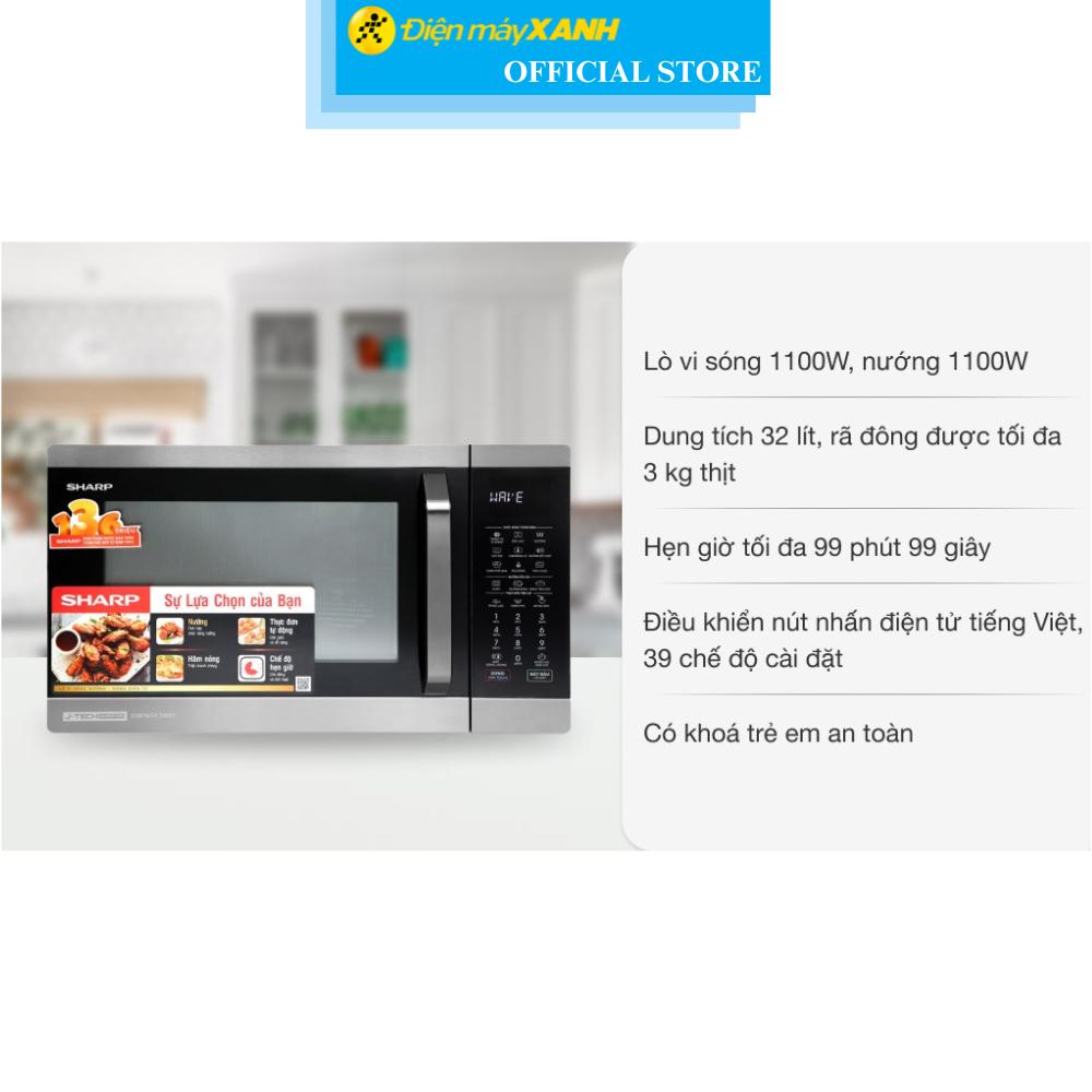Lò vi sóng có nướng Sharp R-C932XVN-BST 32 lít - Hàng Chính Hãng
