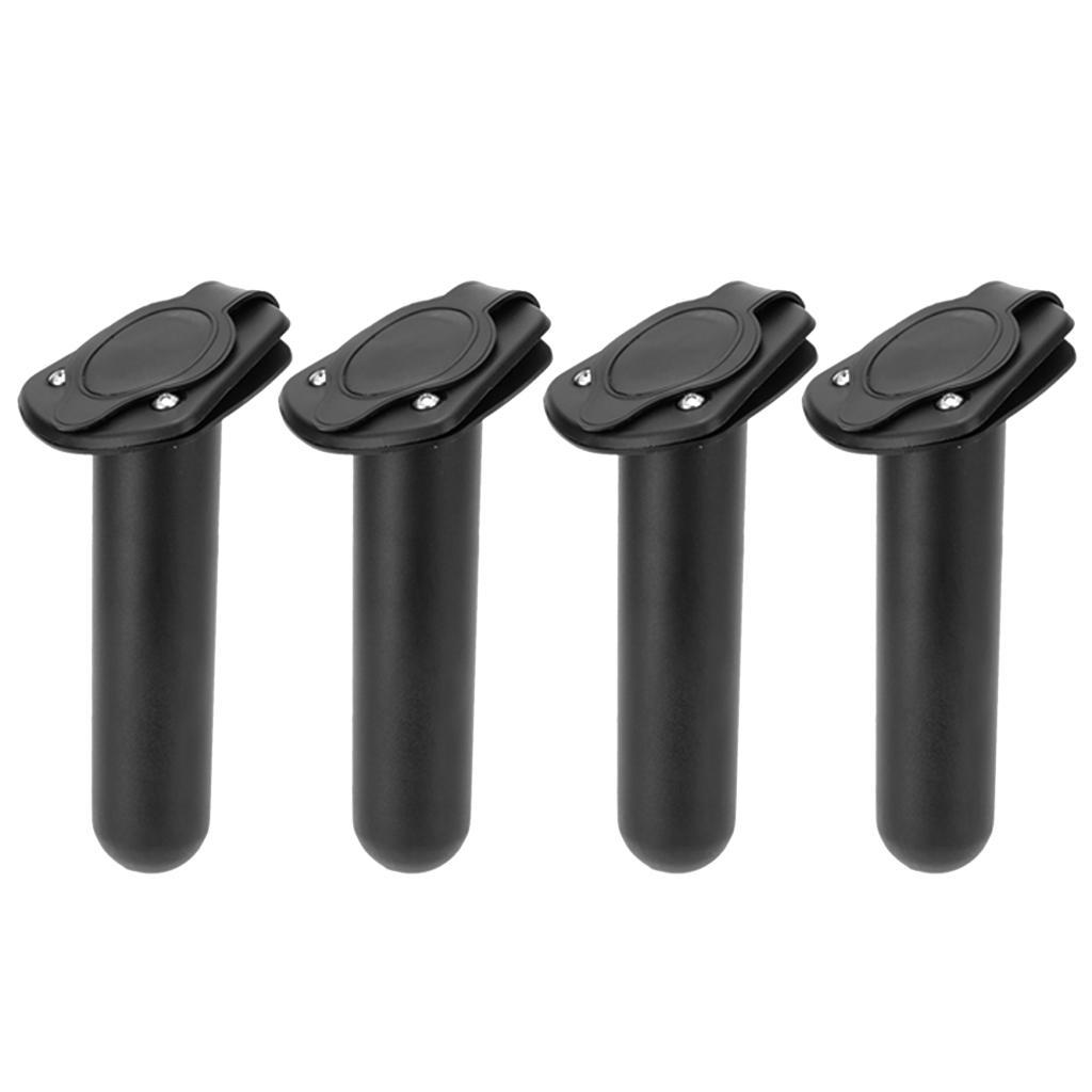 4 Pieces Durable Plastic Flush Mount Fishing Rod Holder Cap Gasket Kayak Canoe Side Tackle