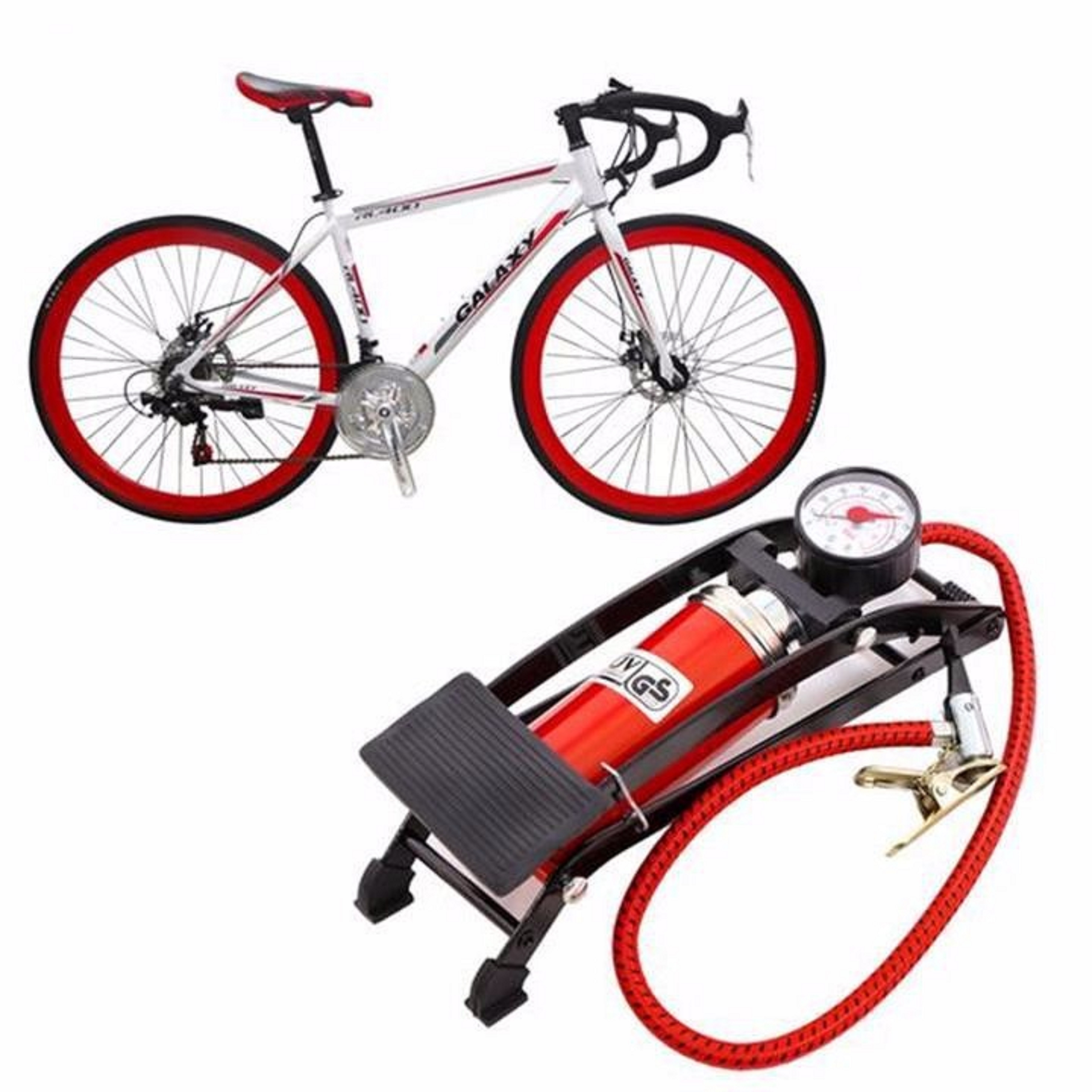 Dụng cụ bơm hơi bánh xe đạp chân đa năng mini dùng cho xe đạp, xe máy 