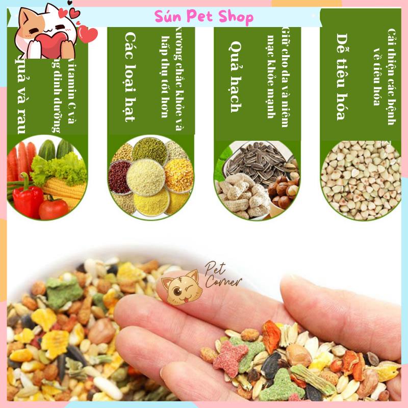 Thức ăn cho hamster cao cấp, hỗn hợp ngũ cốc, rau củ quả và hải sản