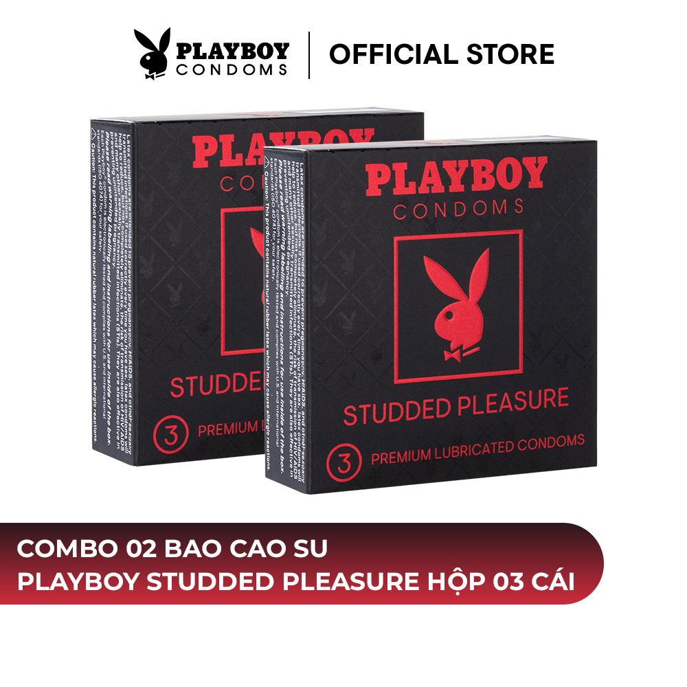 Bộ 2 Bao Cao Su PLAYBOY STUDDED PLEASURE Hộp 3 Cái