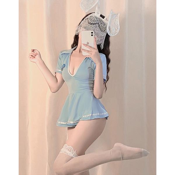 Váy ngủ hóa trang bé thỏ ngọc xanh dễ thương cosplay thỏ bunny xẻ ngực sexy đáng yêu / không kèm tai thỏ BIKI HOUSE N730