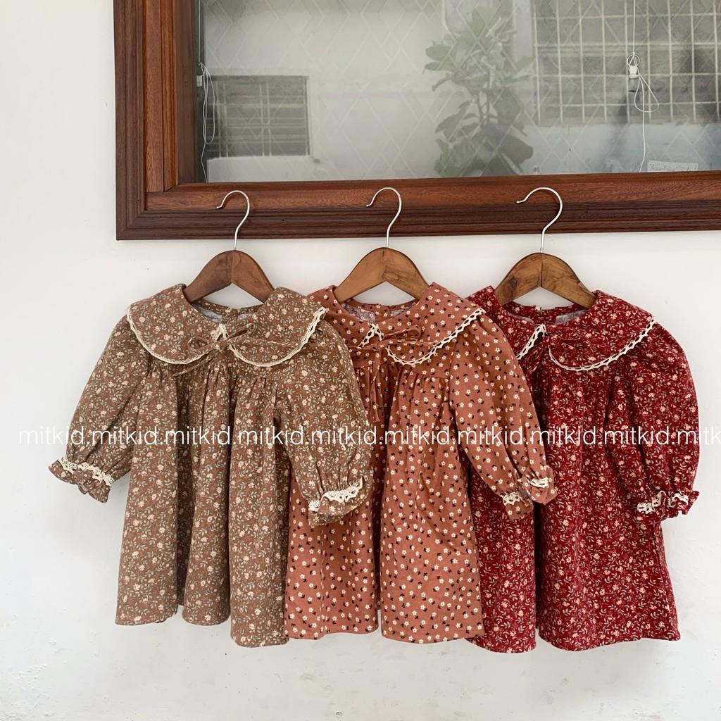 Váy hoa cổ bèováy hoa thời trang chất cà bông siêu ấm