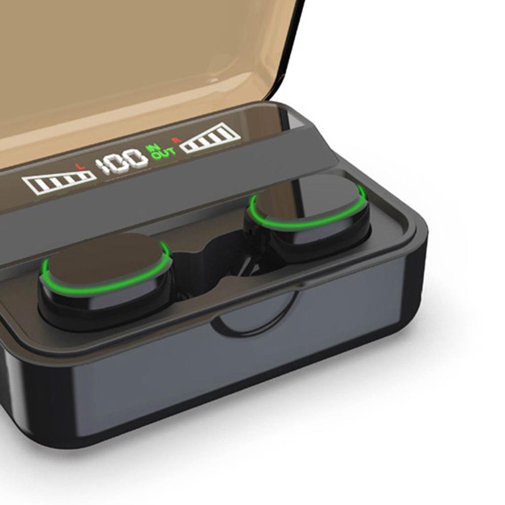 Stylish Wireless Earbuds with Charging Box for Sports Flashing Light Black