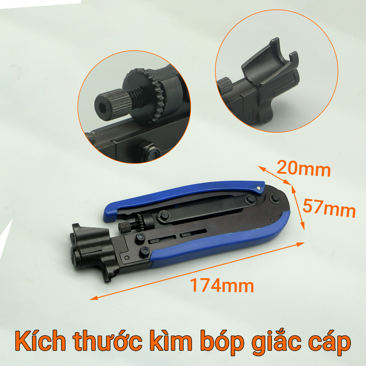 Kìm bóp giắc cáp đồng trục RG59, RG11, RG6