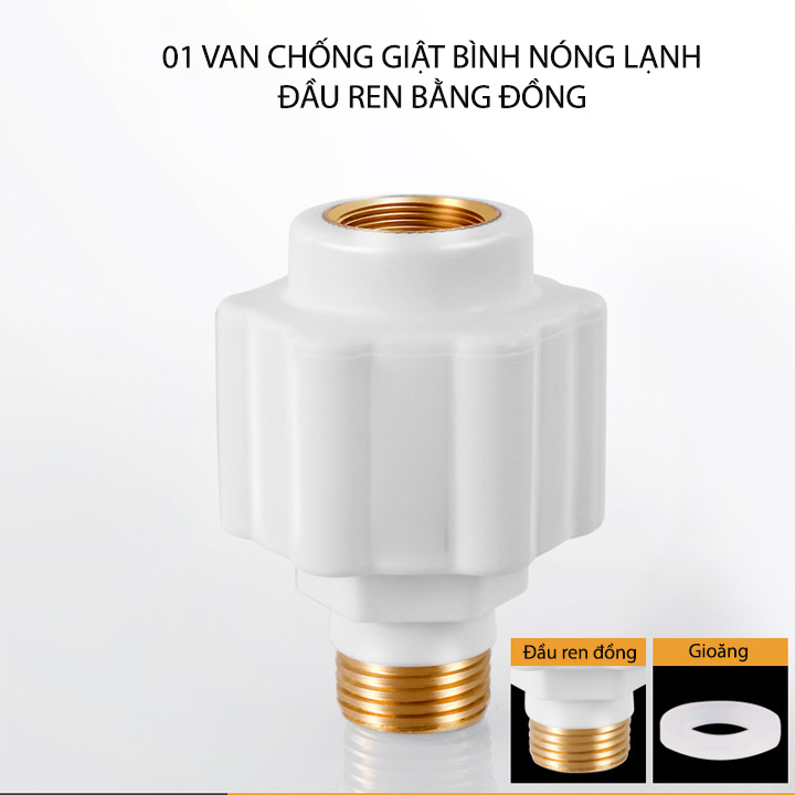 Van chống giật bình nóng lạnh với đầu ren bằng đồng D20mm