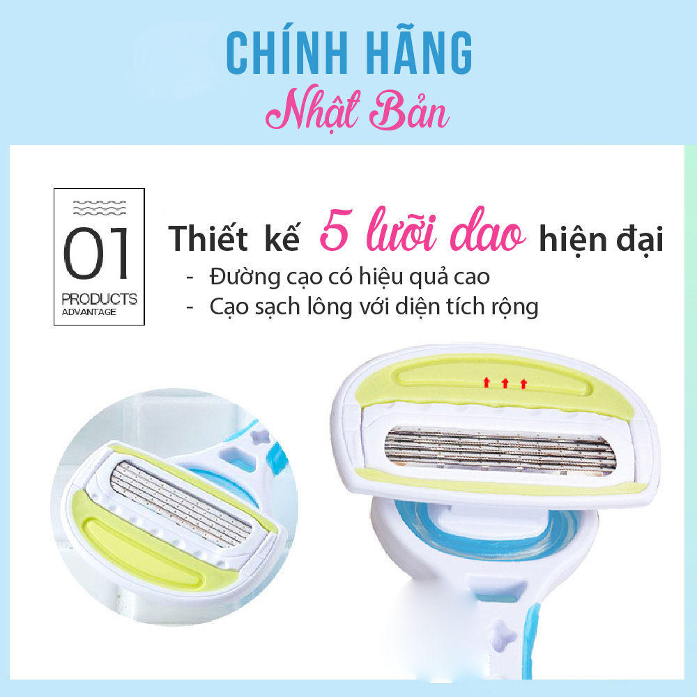 Dao cạo lông cao cấp Nhật cho nữ Aquafit 5 Blade (3 chiếc)