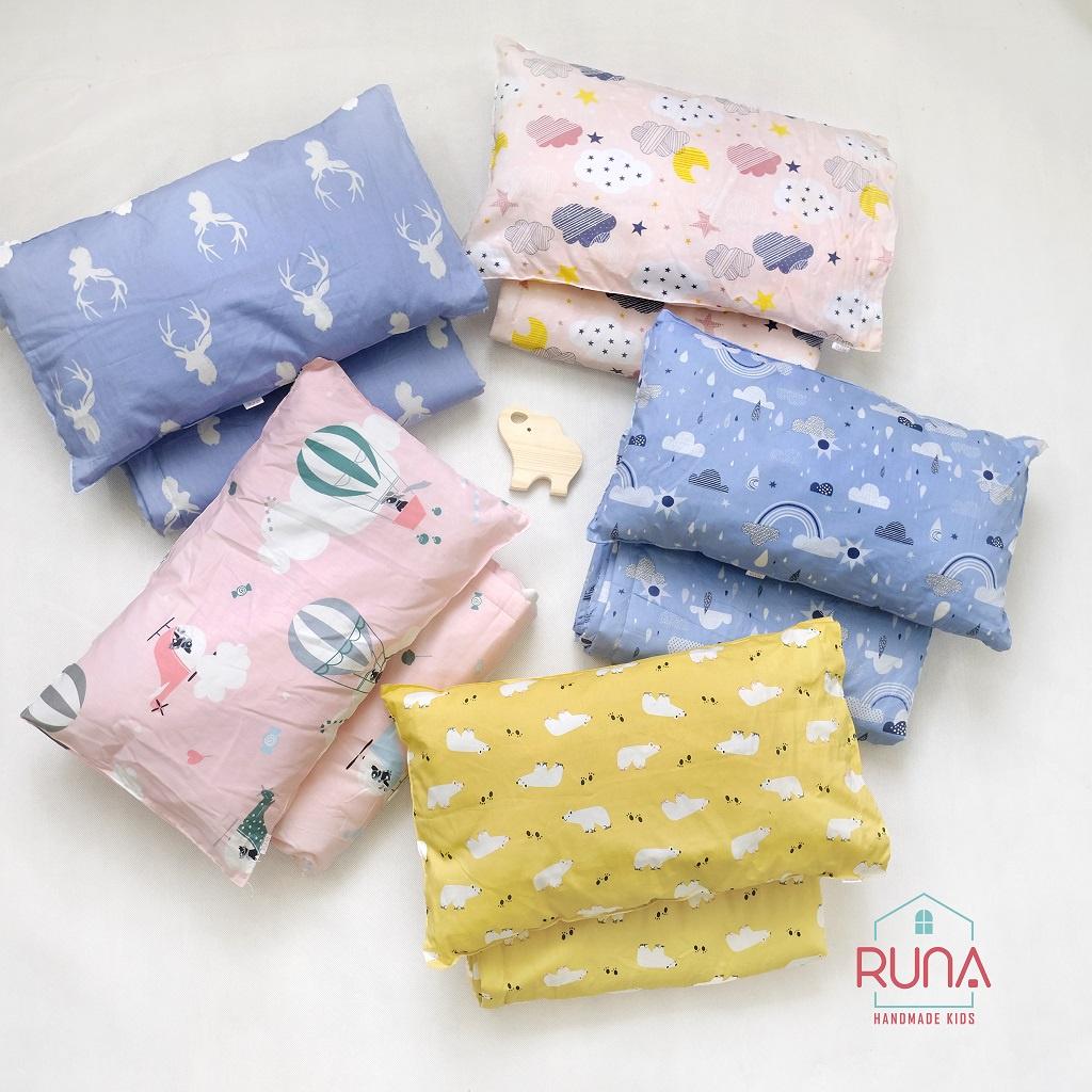 Bộ chăn gối đi học cho bé Tiểu học Runa Kids chất liệu cotton Hàn 100% cao cấp thoáng mát an toàn cho làn da của bé