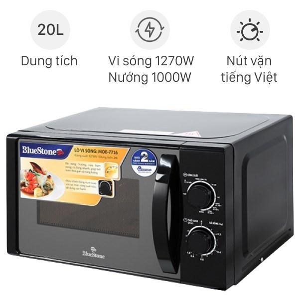 Lò Vi Sóng Có Nướng BlueStone MOB-7716, 1270w - 20Lit, Hàng Chính Hãng