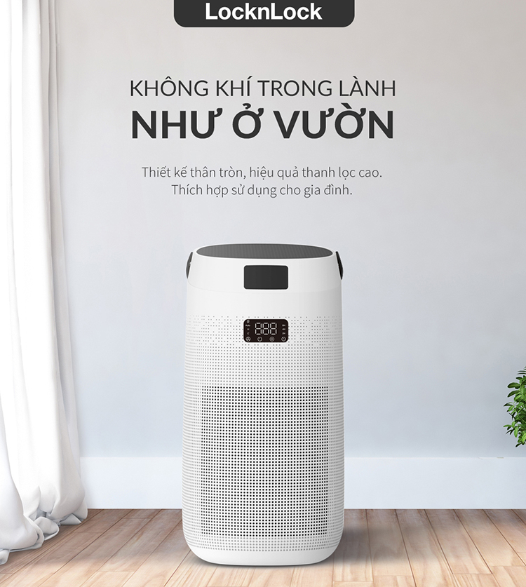 Máy lọc không khí Lock&amp;lock Air purifier ENP124WHT (50W) Màu trắng - Hàng chính hãng