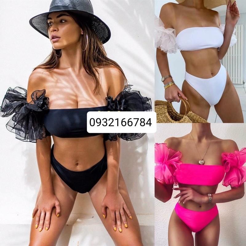 BiKiNi đồ bơi 2 mảnh cúp ngực sexy kèm nơ tay phong cách Châu Âu