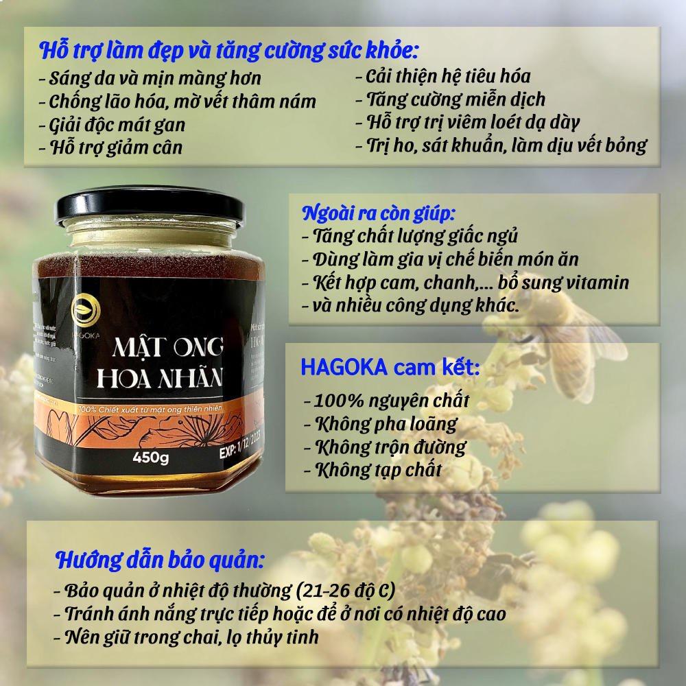 Mật ong hoa nhãn nguyên chất Hagoka tự nhiên 100% 450g