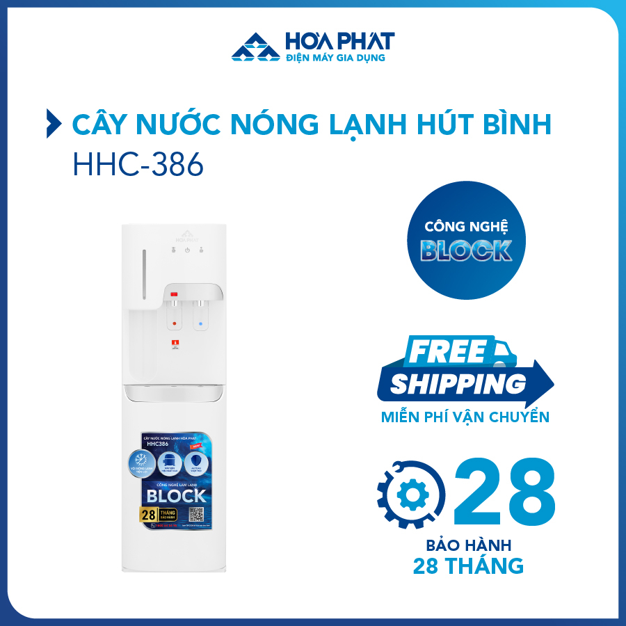 Cây nước nóng lạnh hút bình Hòa Phát HHC386 - Bảo hành 28 tháng - Hàng chính hãng