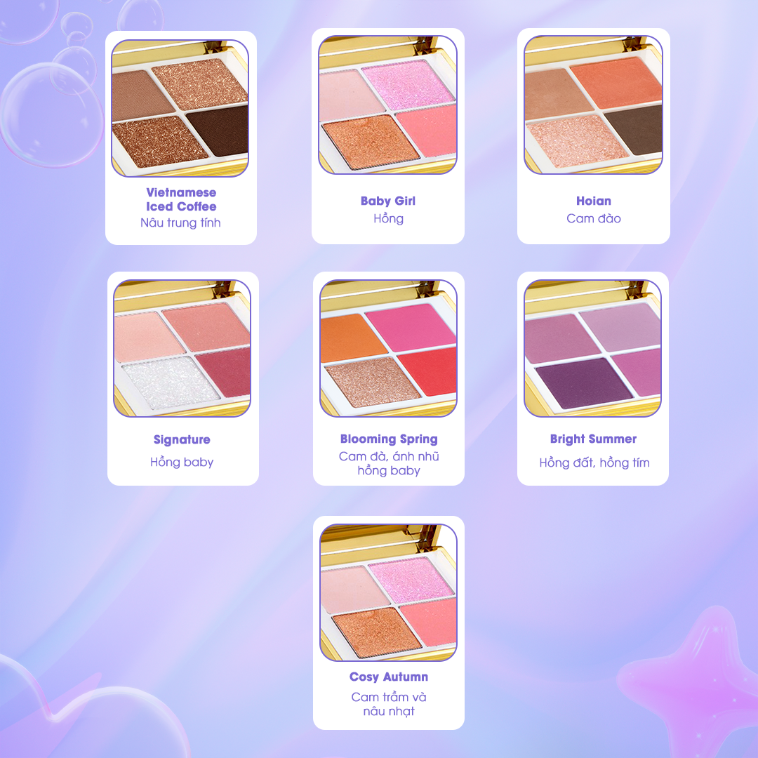 Phấn Mắt Trang Điểm myKella Mini Glam Eye Palette Siêu Mịn