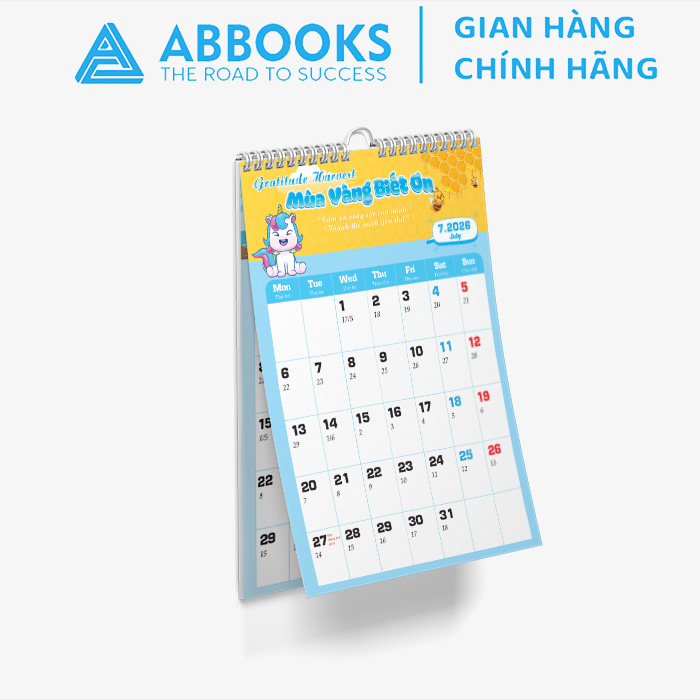 Lịch Treo Tường 2026 - Time Is A Gift - Thời Gian Là 1 Món Quà Chủ Đề Kỳ Lân - Kèm Sticker Trang Trí