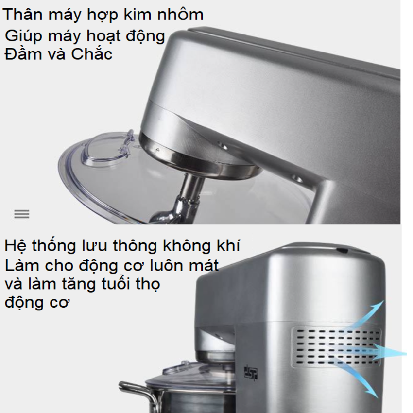 Máy trộn bột, đánh trứng 10 lít cao cấp nhãn hiệu DSP, Công suất: 1500W, Dung tích 10 lít, KM3032