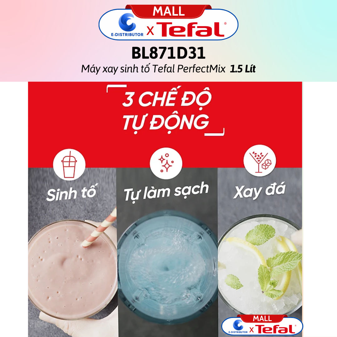 Máy xay sinh tố Tefal PerfectMix BL871D31 - Hàng chính hãng - Bảo Hành 12 Tháng