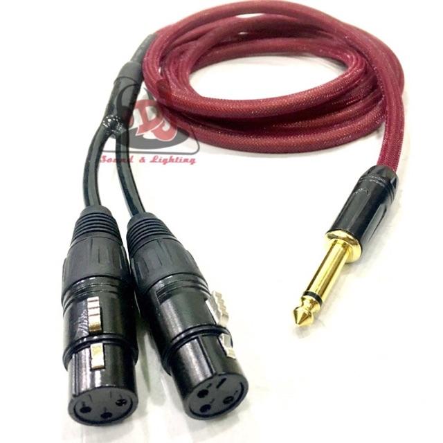 dây Jack 6 ly  ra 2 đầu Jack XLR cái rắc chia XLR Jack 6ly ra 2