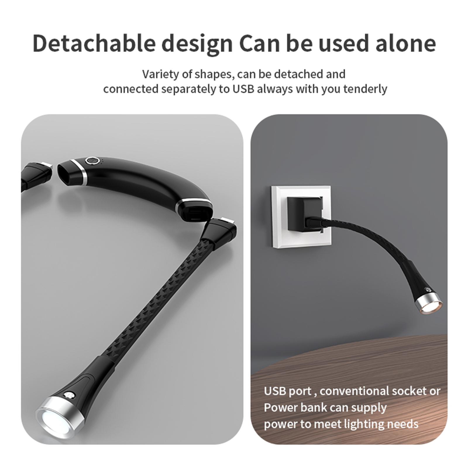 Đèn Led Đeo Cổ Linh Hoạt Có Thể Gập Lại Sạc Usb 3 Chế Độ Ánh Sáng Tiện Dụng
