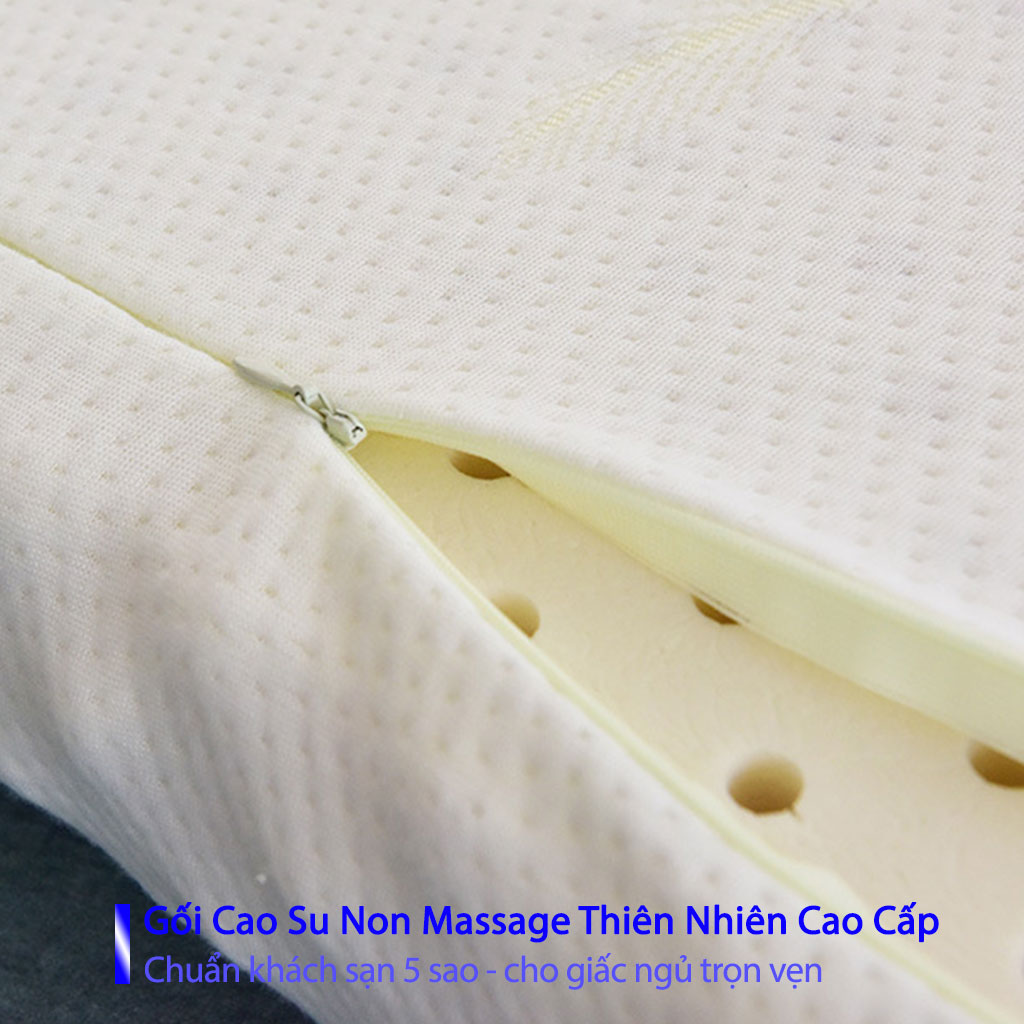 Gối Cao Su Non Massage Cho Người Đau Vai Gáy Gối Đầu Nằm Ngủ Massage Kê Chống Mỏi Cổ Từ Cao Su Non Thiên Nhiên Cao Cấp Cho Người Lớn 50cmx70cm- Chuẩn Khách Sạn 5 Sao