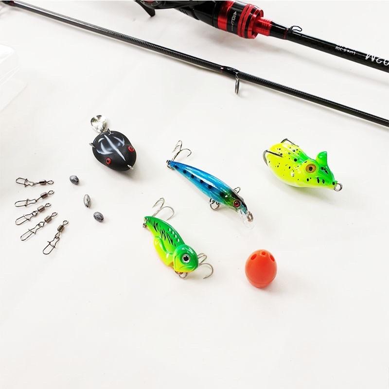 Bộ Cần Câu Lure Máy Ngang 1.68m - 1.8m - 2.1m - 2.4m + Máy nganh + dây câu lure + bộ mồi lure