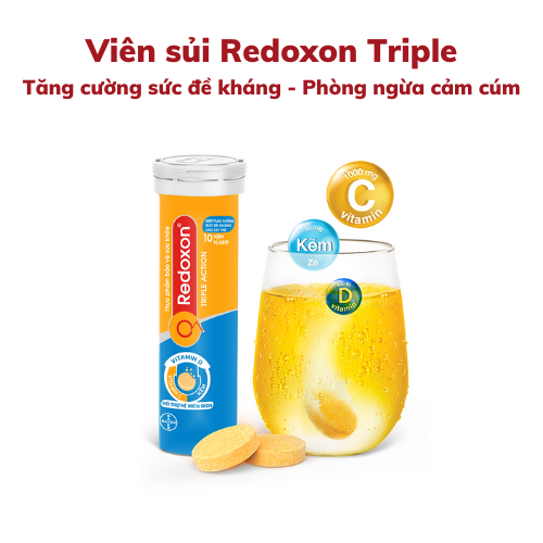 Viên Sủi Bổ Sung Vitamin C, D, Và Kẽm Redoxon Triple Action tăng sức đề kháng 10 Viên