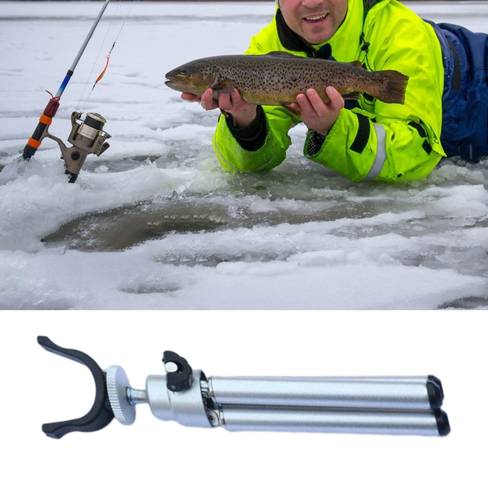 Fishing Pole Holder Ice Fishing Rod Tripod Alloy Fishing Gear Collapsible Folding Triangle Ice Fishing Rod Bracket Tripod Fishing Rod Holder
