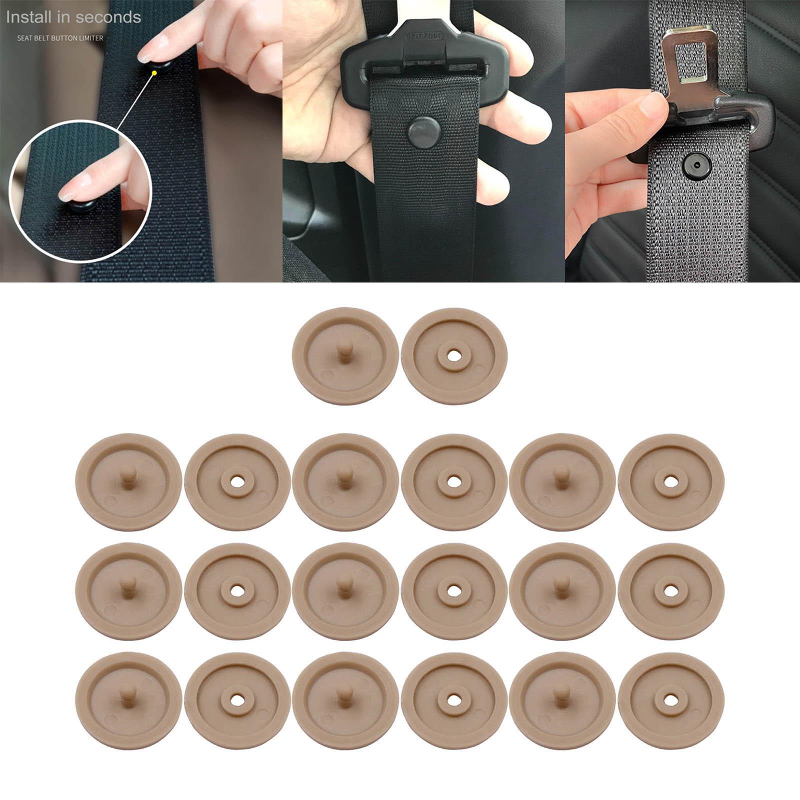 Seat Belt Stop Buttons Prevent Seat Belt Buckle from Sliding Down Belt